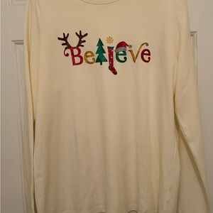 Kim Rogers Believe Cream 100% Cotton Top